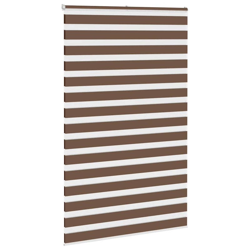 Load image into Gallery viewer, Vidaxl zebra rolgordijn 140x200 cm stofbreedte 135,9cm polyester bruin
