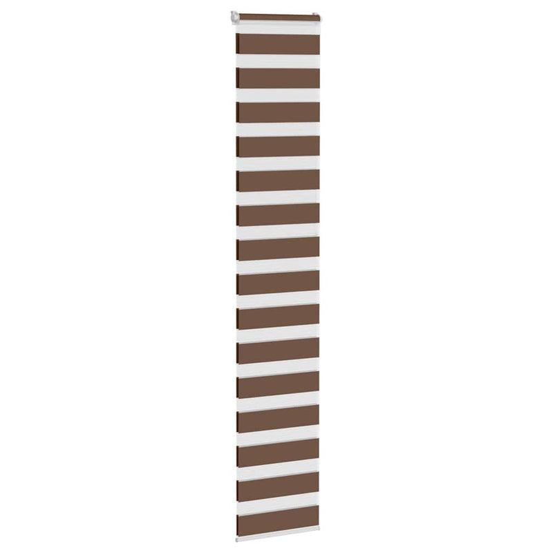 Afbeelding laden in galerijviewer, Vidaxl zebra rolgordijn 40x230 cm stofbreedte 35,9 cm polyester bruin
