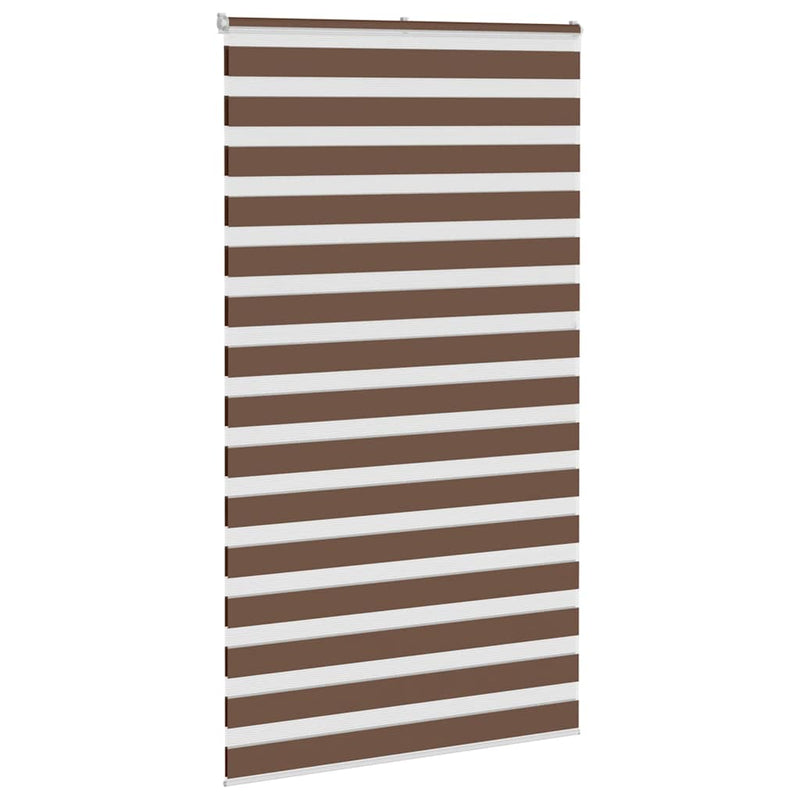 Load image into Gallery viewer, Vidaxl zebra rolgordijn 125x230 cm stofbreedte 120,9cm polyester bruin
