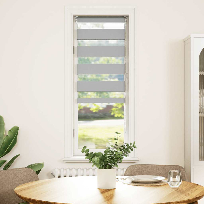 Load image into Gallery viewer, Vidaxl zebra rolgordijn 50x150 cm stofbreedte 45,9cm lichtgrijs
