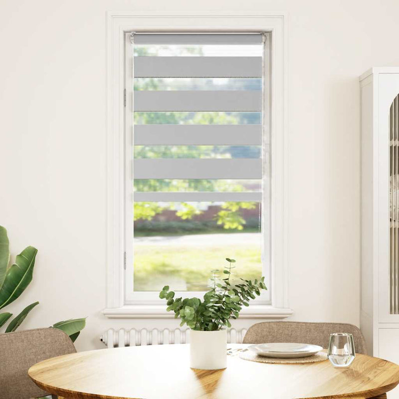 Load image into Gallery viewer, Vidaxl zebra rolgordijn 65x150 cm stofbreedte 60,9 cm lichtgrijs
