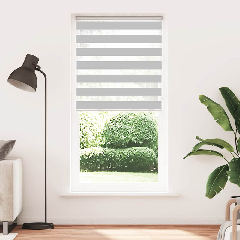 Afbeelding laden in galerijviewer, Vidaxl zebra rolgordijn 95x200 cm stofbreedte 90,9 cm lichtgrijs
