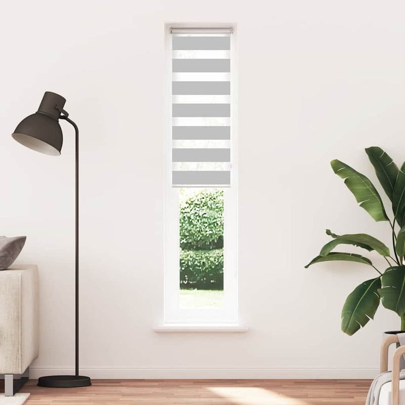 Load image into Gallery viewer, Vidaxl zebra rolgordijn 50x230 cm stofbreedte 45,9cm lichtgrijs
