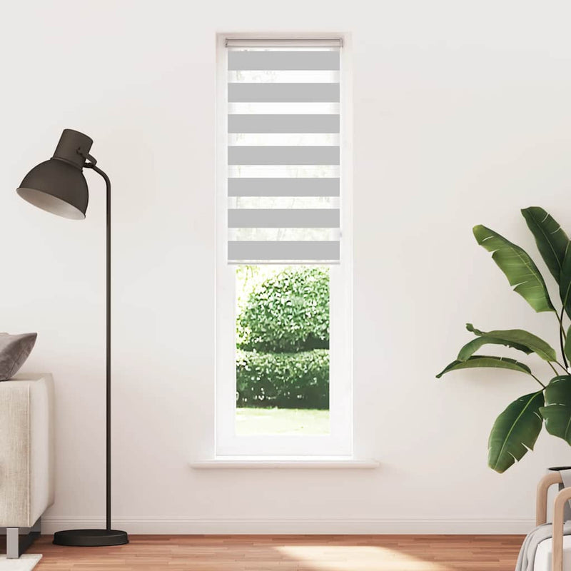 Load image into Gallery viewer, Vidaxl zebra rolgordijn 65x230 cm stofbreedte 60,9 cm lichtgrijs
