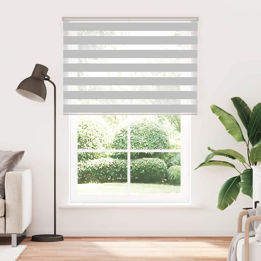 Vidaxl zebra rolgordijn 135x230 cm stofbreedte 130,9 cm lichtgrijs