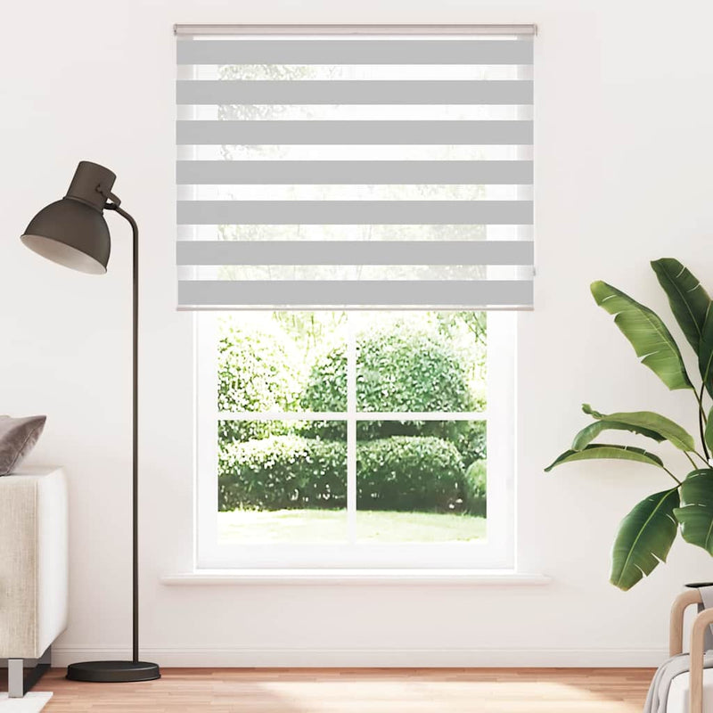 Load image into Gallery viewer, Vidaxl zebra rolgordijn 150x230 cm stofbreedte 145,9 cm lichtgrijs
