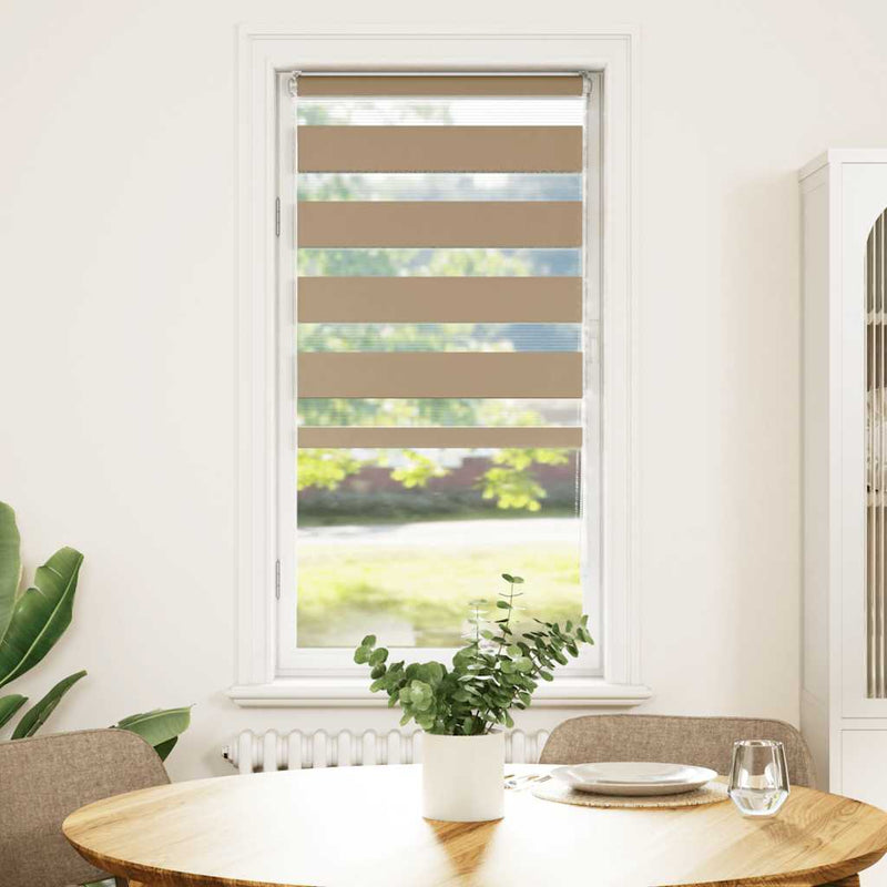 Load image into Gallery viewer, Vidaxl zebra blind 55x100 cm stofbreedte 50,9 cm polyester zandbruin
