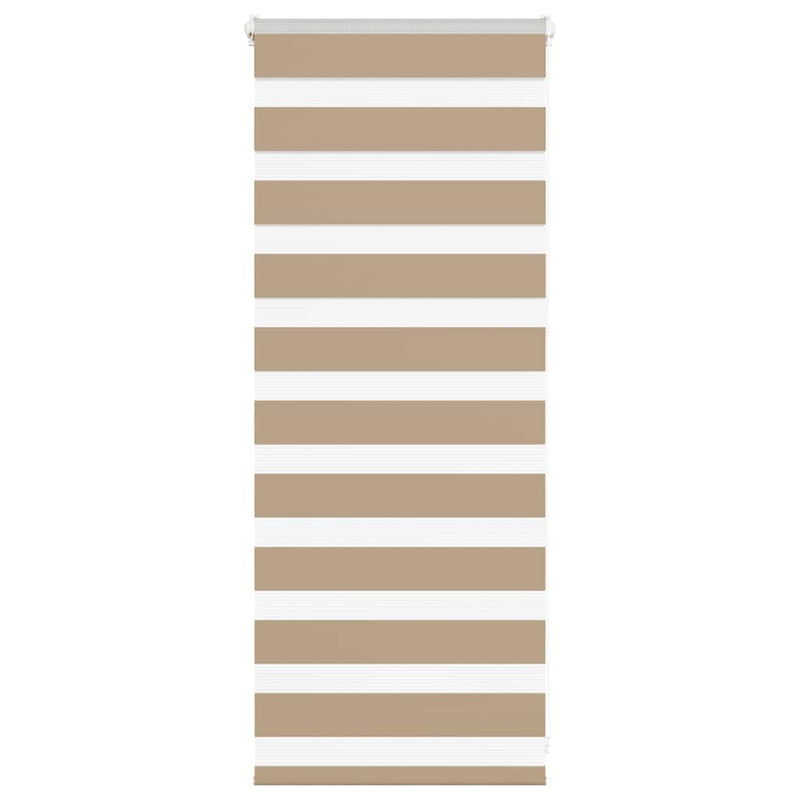 Load image into Gallery viewer, Vidaxl zebra blind zandbruin 65x100 cm stofbreedte 60,9 cm polyester
