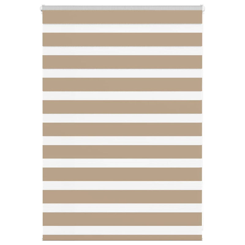 Afbeelding laden in galerijviewer, Vidaxl zebra blind 105x100 cm stofbreedte 100,9 cm polyester zandbruin
