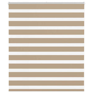 Vidaxl zebra blind 125x100 cm stofbreedte 120,9 cm polyester zandbruin