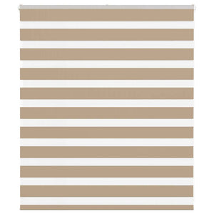 Vidaxl zebra blind 130x100 cm stofbreedte 125,9 cm polyester zandbruin