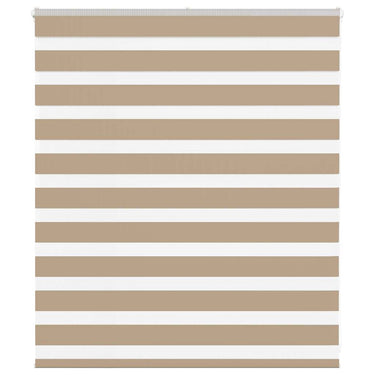 Vidaxl zebra blind 130x100 cm stofbreedte 125,9 cm polyester zandbruin
