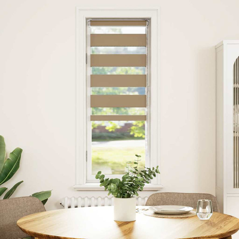 Load image into Gallery viewer, Vidaxl zebra blind 50x150 cm stofbreedte 55,9 cm polyester zandbruin
