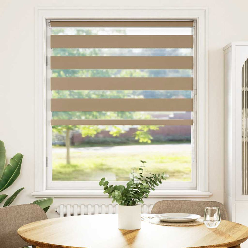Load image into Gallery viewer, Vidaxl zebra blind 105x150 cm stofbreedte 100,9 cm polyester zandbruin

