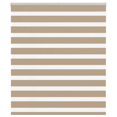 Vidaxl zebra blind 125x150 cm stofbreedte 120,9 cm polyester zandbruin