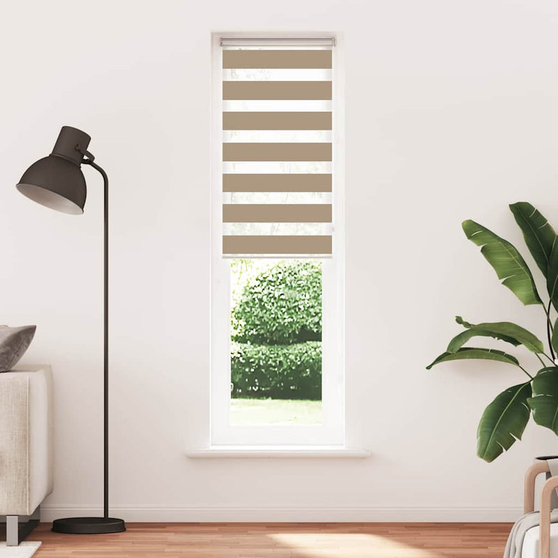 Load image into Gallery viewer, Vidaxl zebra blind 60x200 cm stofbreedte 55,9 cm polyester zandbruin
