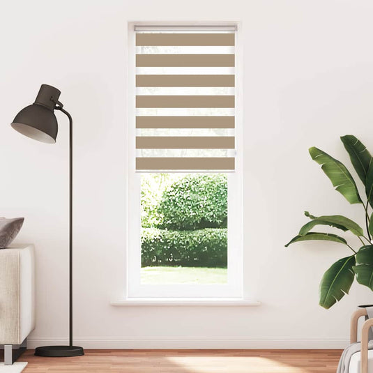Vidaxl zebra blind 85x200 cm stofbreedte 80,9 cm polyester zandbruin