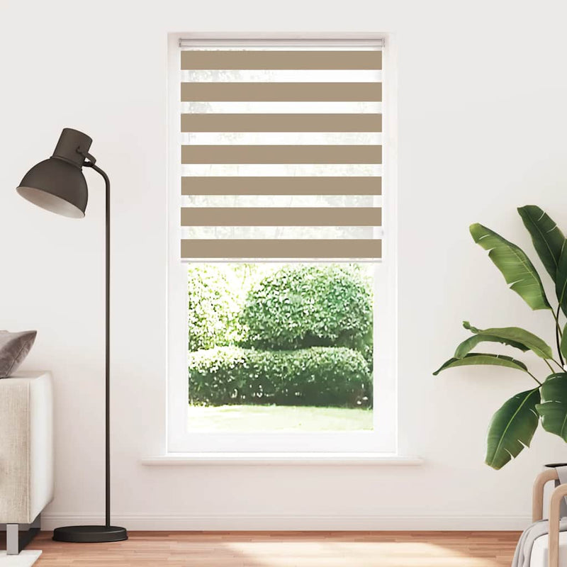 Chargez l'image dans la visionneuse de la galerie, Vidaxl zebra blind 110x200 cm stofbreedte 105,9 cm polyester zandbruin
