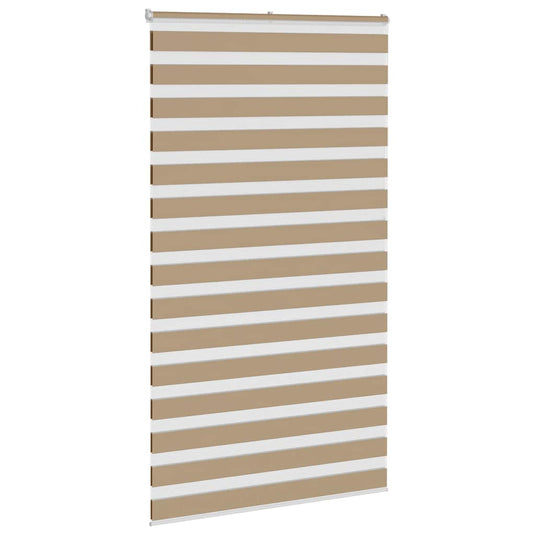 Vidaxl zebra blind 130x200 cm stofbreedte 125,9 cm polyester zandbruin