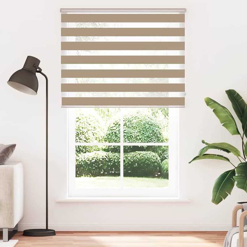 Afbeelding laden in galerijviewer, Vidaxl zebra blind 150x200 cm stofbreedte 145,9 cm polyester zandbruin
