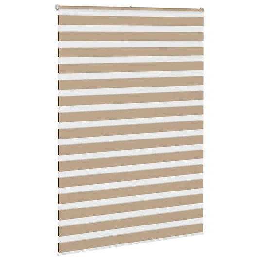 Vidaxl zebra blind 160x200 cm stofbreedte 155,9 cm polyester zandbruin