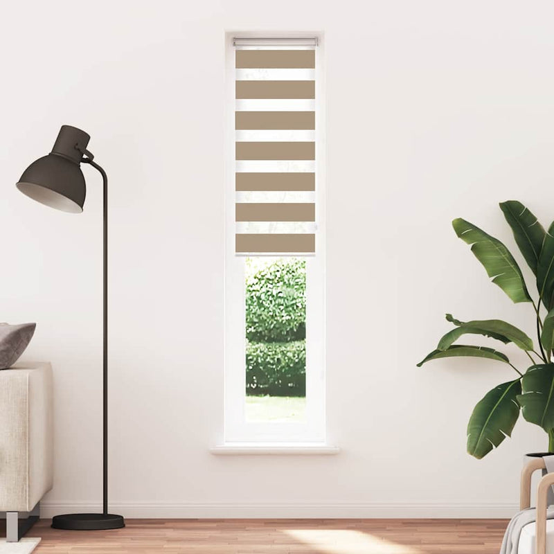 Load image into Gallery viewer, Vidaxl zebra blind 45x230 cm stofbreedte 40,9 cm polyester zandbruin
