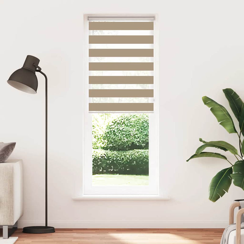 Chargez l'image dans la visionneuse de la galerie, Vidaxl zebra blind 90x230 cm stofbreedte 85,9 cm polyester zandbruin
