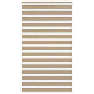 Vidaxl zebra blind 130x230 cm stofbreedte 125,9 cm polyester zandbruin