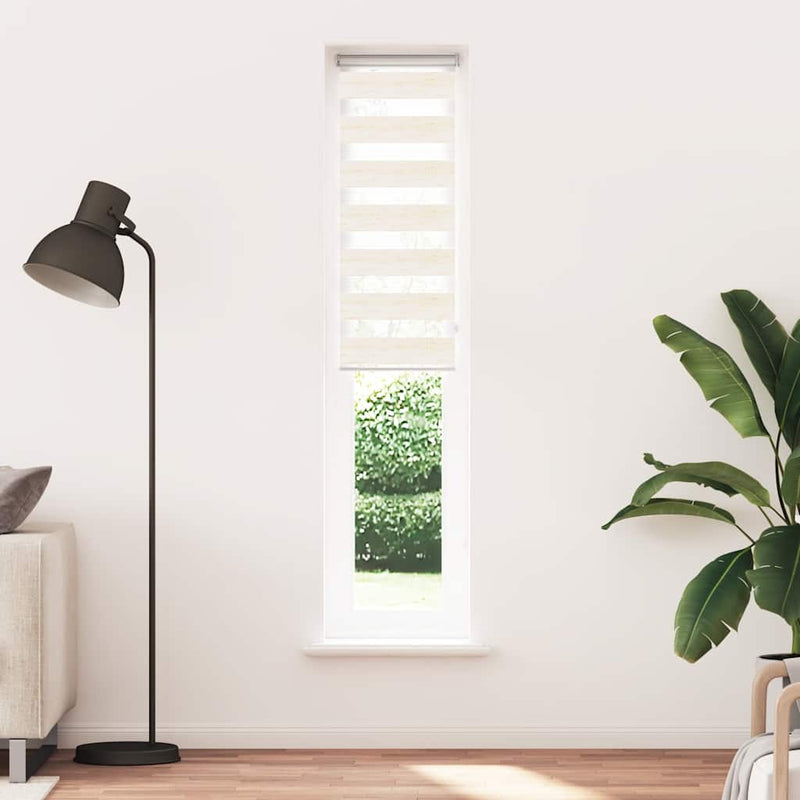 Afbeelding laden in galerijviewer, Vidaxl zebra rolgordijn 45x200 cm stofbreedte 40,9 cm marmerbeige
