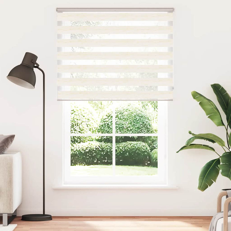Afbeelding laden in galerijviewer, Vidaxl zebra rolgordijn 145x200 cm stofbreedte 140,9 cm marmerbeige
