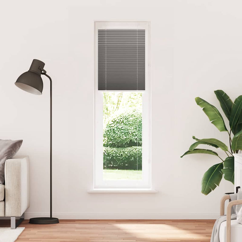 Afbeelding laden in galerijviewer, Vidaxl plissé rolgordijn 65x200 cm stofbreedte 64,4 cm antraciet
