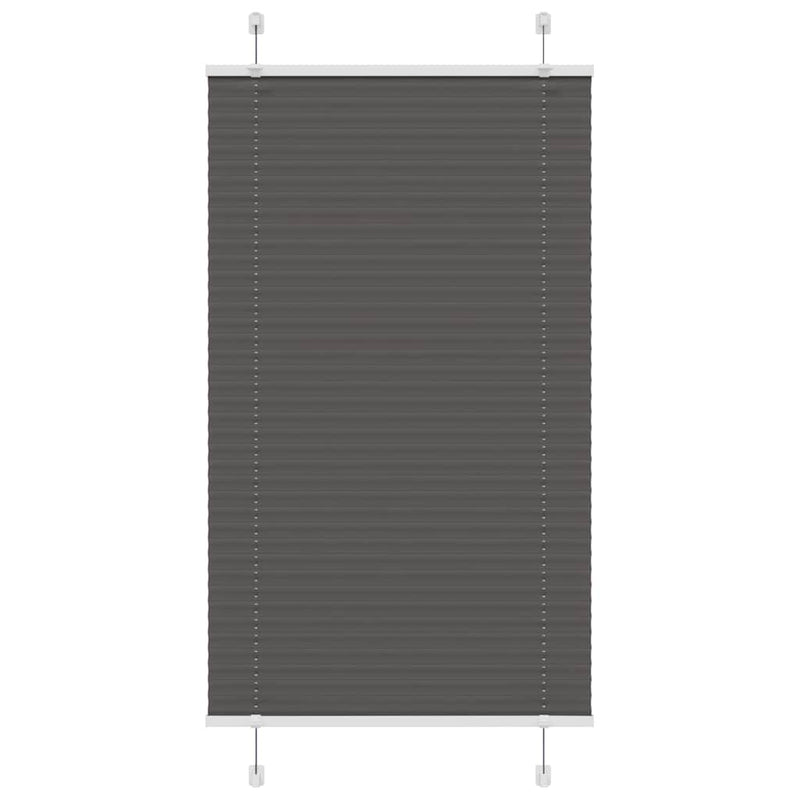 Afbeelding laden in galerijviewer, Vidaxl plissé rolgordijn 75x100 cm stofbreedte 74,4 cm polyester zwart
