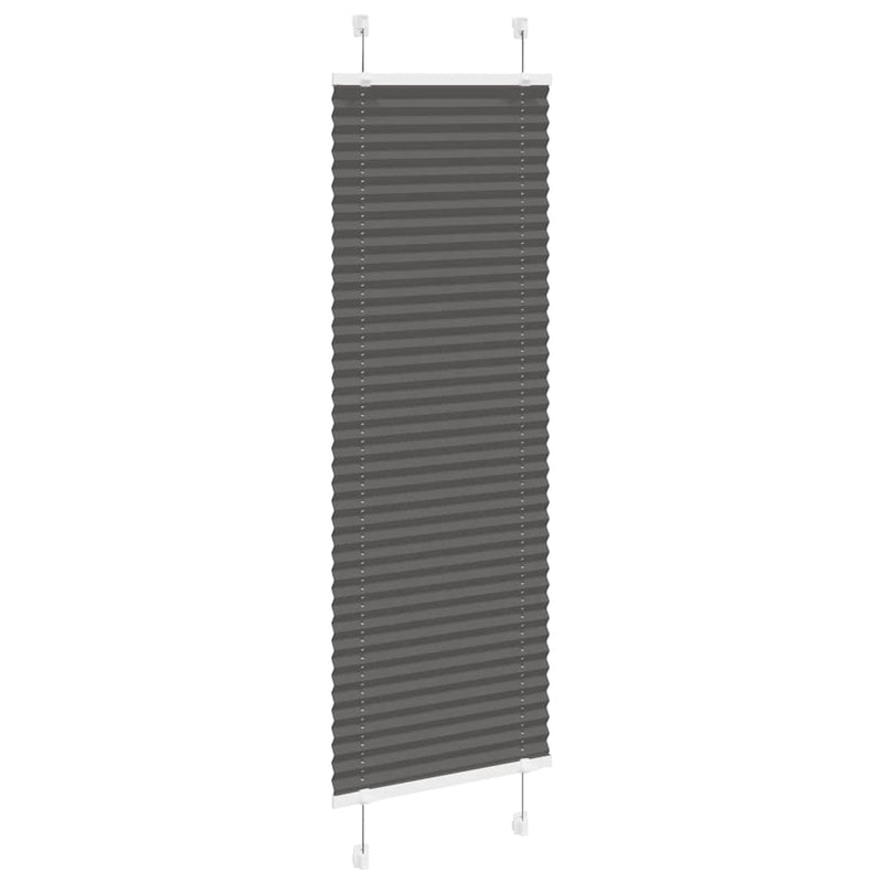 Afbeelding laden in galerijviewer, Vidaxl plissé rolgordijn 45x150 cm stofbreedte 44,4 cm polyester zwart
