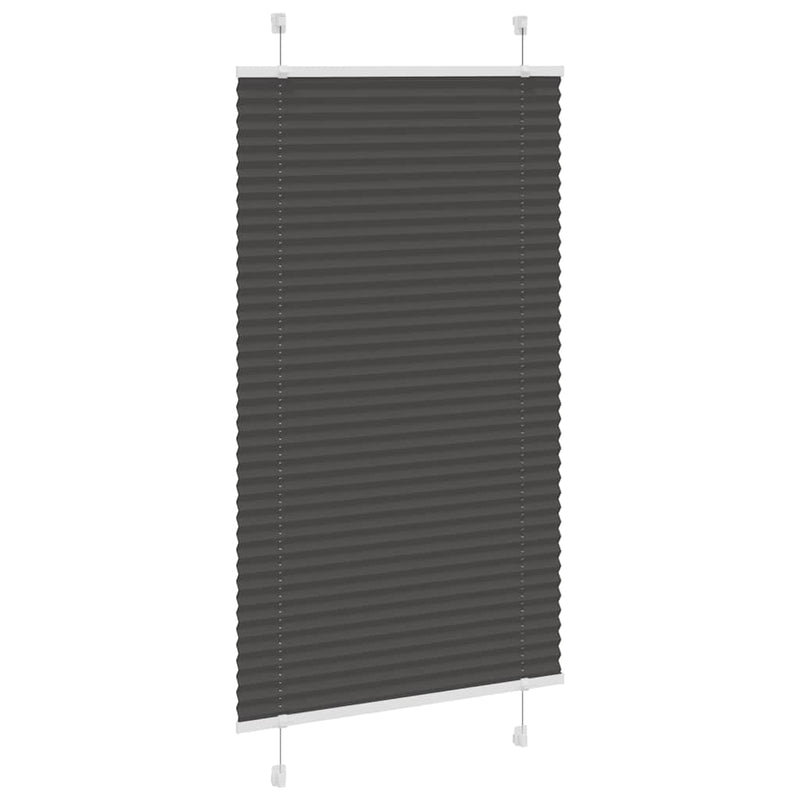 Chargez l'image dans la visionneuse de la galerie, Vidaxl plissé rolgordijn 75x150 cm stofbreedte 74,4 cm polyester zwart
