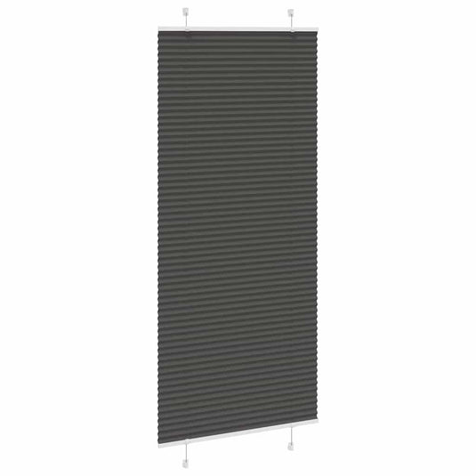 Vidaxl plissé rolgordijn 85x200 cm stofbreedte 84,4 cm polyester zwart