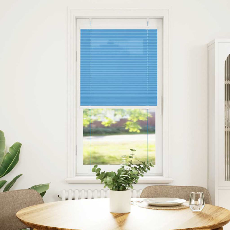 Afbeelding laden in galerijviewer, Vidaxl plissé rolgordijn 65x100 cm stofbreedte 64,4 cm polyester blauw
