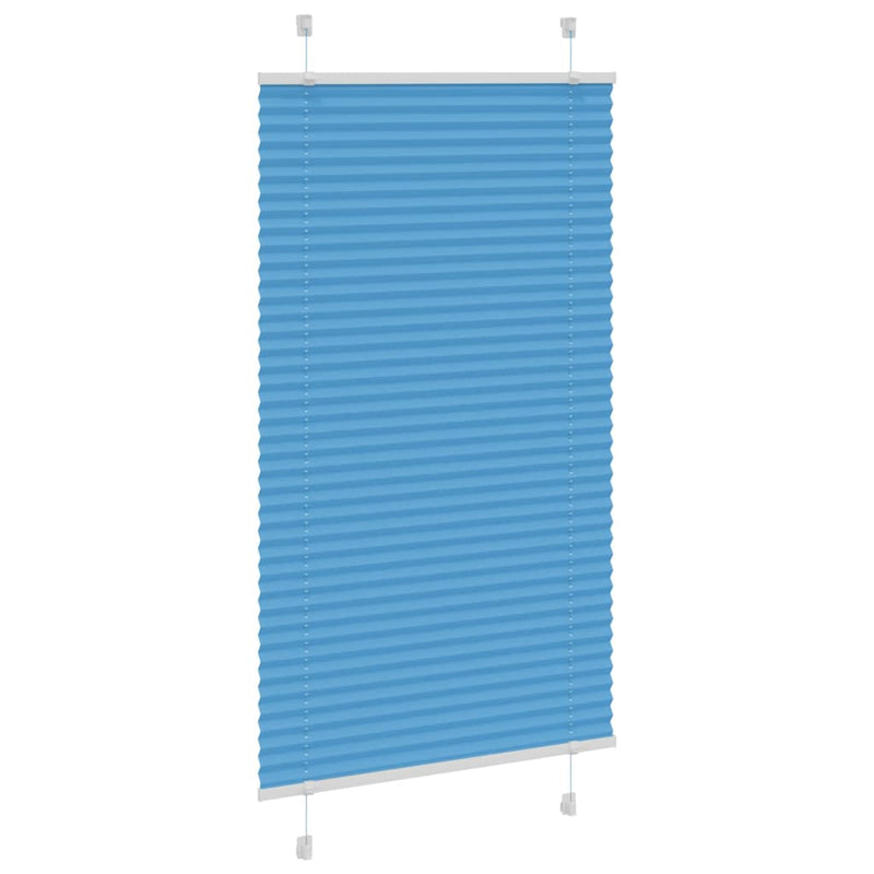 Afbeelding laden in galerijviewer, Vidaxl plissé rolgordijn 75x100 cm stofbreedte 74,4 cm polyester blauw
