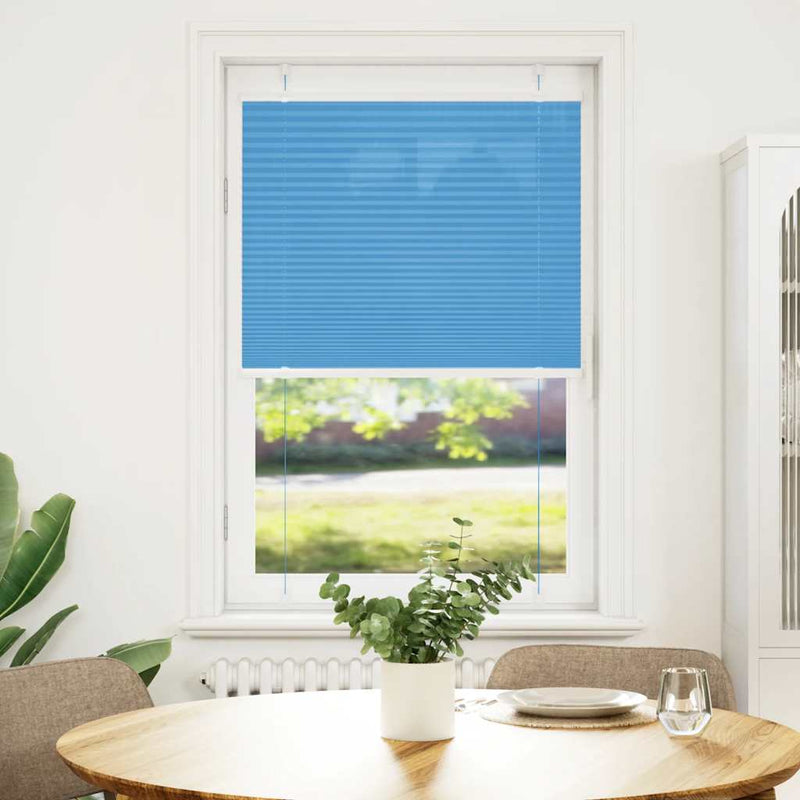 Afbeelding laden in galerijviewer, Vidaxl plissé rolgordijn 70x150 cm stofbreedte 69,4 cm polyester blauw
