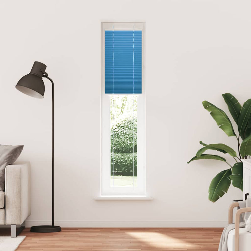 Afbeelding laden in galerijviewer, Vidaxl plissé rolgordijn 45x200 cm stofbreedte 44,4 cm polyester blauw
