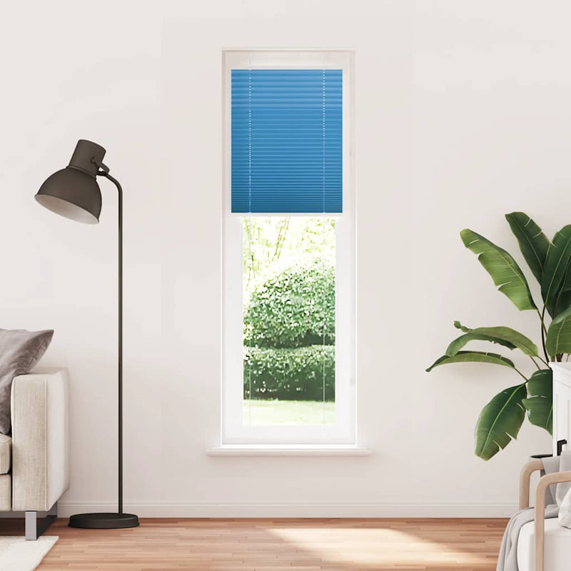 Afbeelding laden in galerijviewer, Vidaxl plissé rolgordijn 60x200 cm stofbreedte 59,4 cm polyester blauw
