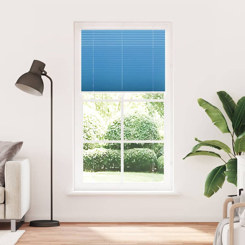 Afbeelding laden in galerijviewer, Vidaxl plissé rolgordijn 105x200cm stofbreedte 104,4cm polyester blauw
