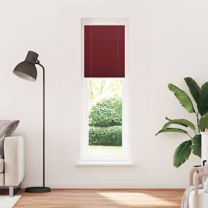 Afbeelding laden in galerijviewer, Vidaxl plissé rolgordijn 65x200 cm stofbreedte 64,4 cm bordeauxrood
