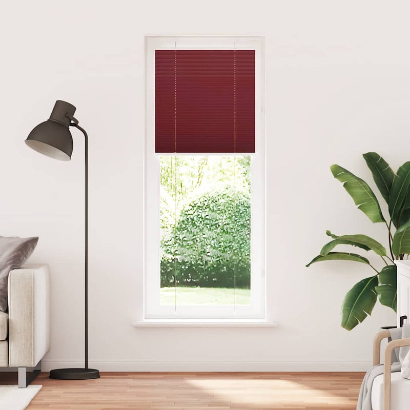 Afbeelding laden in galerijviewer, Vidaxl plissé rolgordijn 75x200 cm stofbreedte 74,4 cm bordeauxrood
