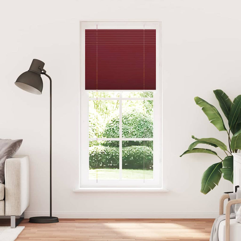 Afbeelding laden in galerijviewer, Vidaxl plissé rolgordijn 85x200 cm stofbreedte 84,4 cm bordeauxrood
