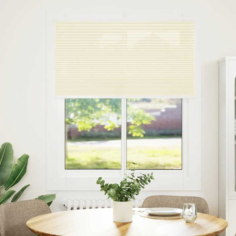 ギャラリービューアに画像をロードする, Vidaxl plissé rolgordijn 105x150cm stofbreedte 104,4cm polyester crème

