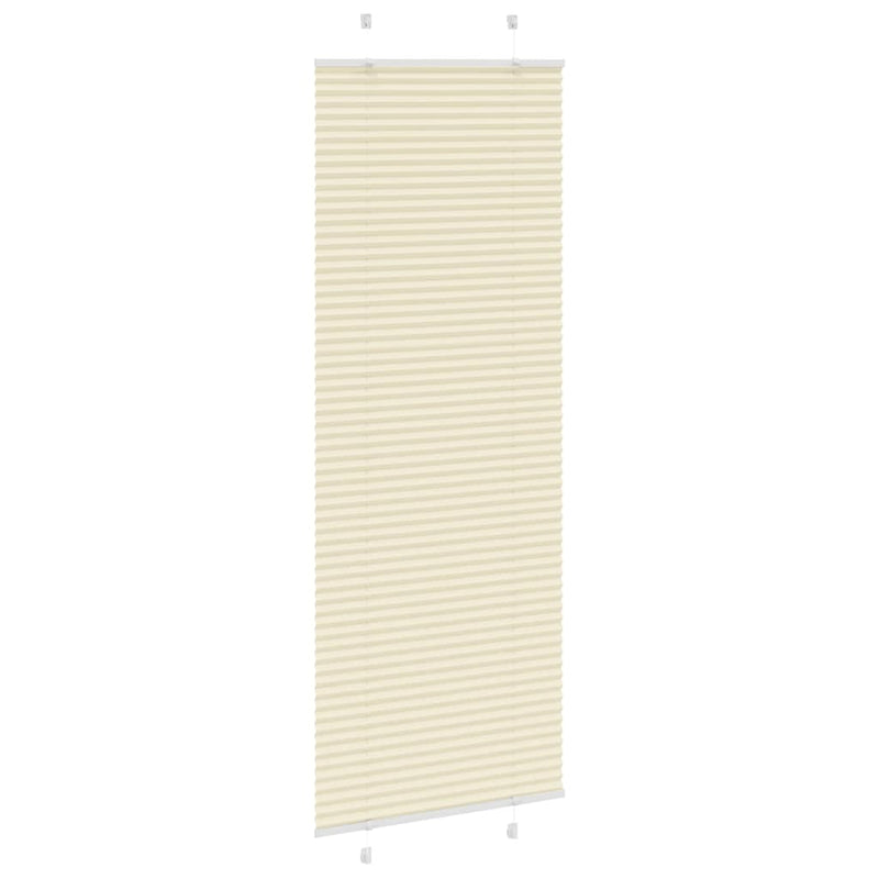 Afbeelding laden in galerijviewer, Vidaxl plissé rolgordijn 80x200 cm stofbreedte 79,4 cm polyester crème
