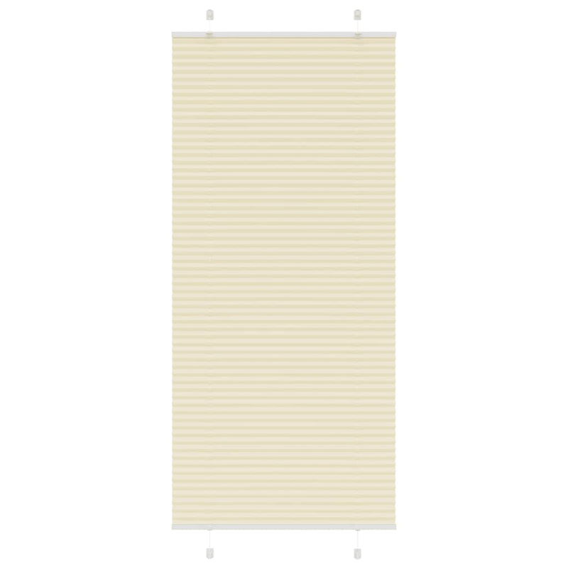 Afbeelding laden in galerijviewer, Vidaxl plissé rolgordijn 85x200 cm stofbreedte 84,4 cm polyester crème
