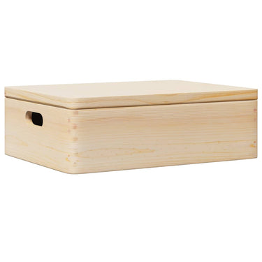 Vidaxl houten kist met deksel handvatten 40x30x13cm massief grenenhout