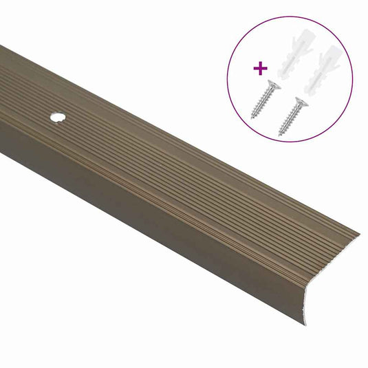 Vidaxl trapprofielen 10 pcs bruin 67 x 3 x 2 cm aluminium
