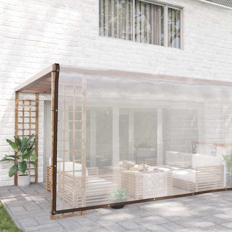 Load image into Gallery viewer, Vidaxl doorzichtig zeildoek met zeilringen 5x10 m polyethyleen
